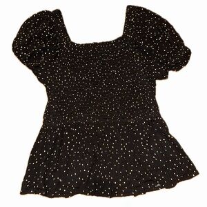 Pink Rose Puff Sleeve Shirt - Women’s Size Medium